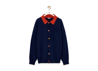 LOEWE Polo Cardigan "Navy Blue/Orange"