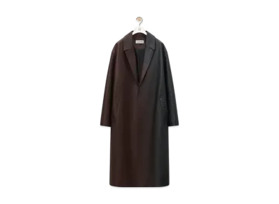 LOEWE Men's Coat in Nappa Calfskin "Dark Brown"