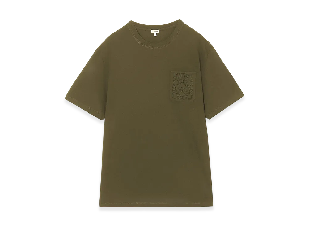 LOEWE Men's Relaxed Fit Crew-Neck T-Shirt "Khaki Green"