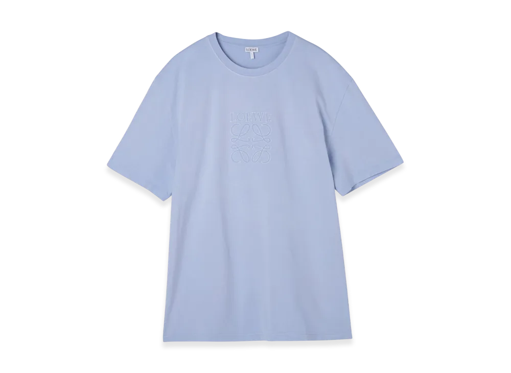 LOEWE Men's Relaxed Fit Crew-Neck T-Shirt "Light Blue"