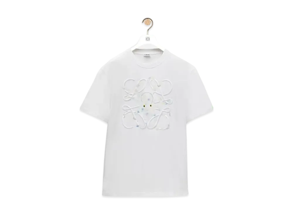 LOEWE Men's Relaxed Fit T-Shirt in Cotton "White"