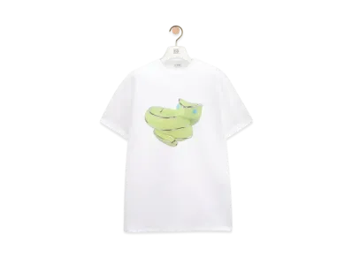 LOEWE Men's Relaxed Fit T-Shirt in Technical Cotton "White"