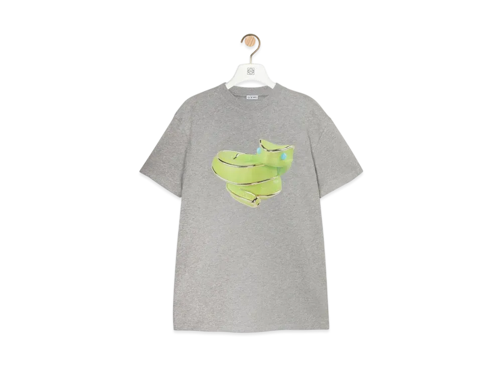 LOEWE Men's Relaxed Fit T-Shirt in Cotton "Grey Melange"