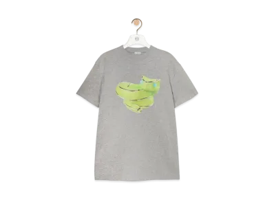 LOEWE Men's Relaxed Fit T-Shirt in Cotton "Grey Melange"