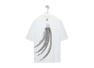 LOEWE Men's Loose Fit T-Shirt in Cotton "White"