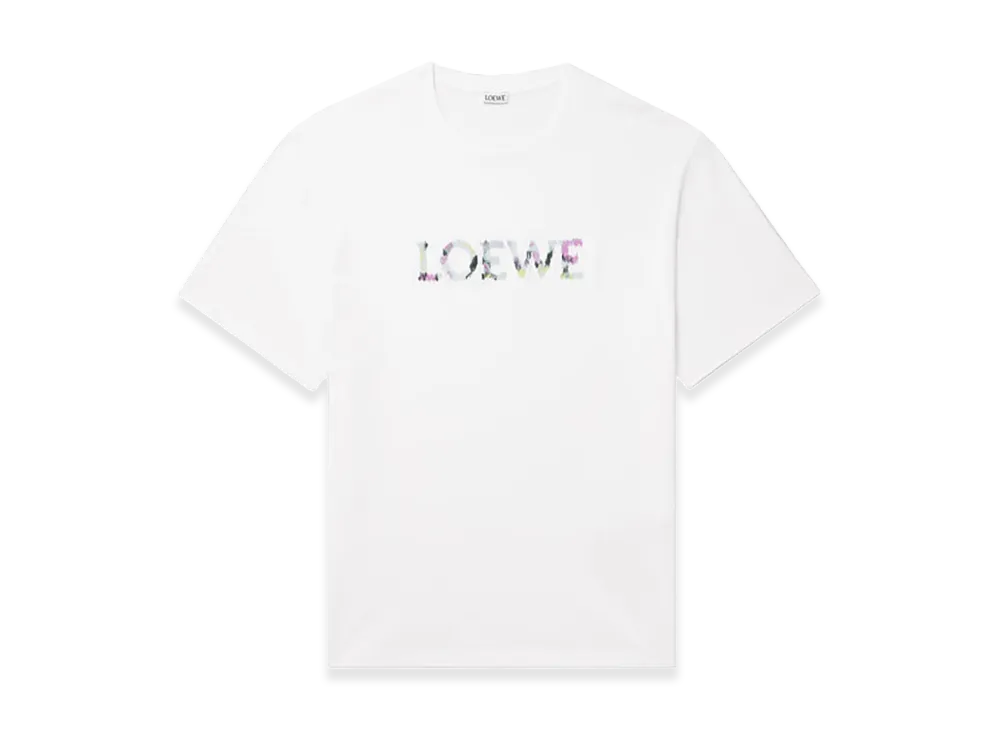 LOEWE Logo Embroidered Cotton Jersey T-Shirt "White"