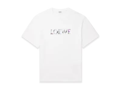 LOEWE Logo Embroidered Cotton Jersey T-Shirt "White"