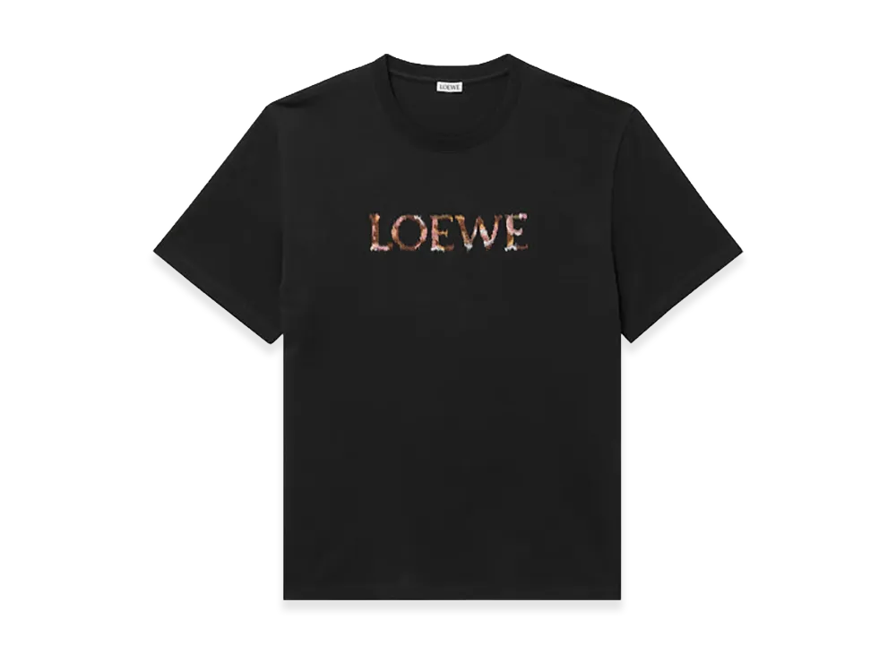 LOEWE Logo Embroidered Cotton Jersey T-Shirt "Black"