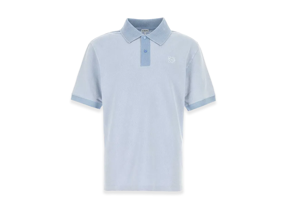 LOEWE Powder Piquet Polo Shirt "Light Blue"