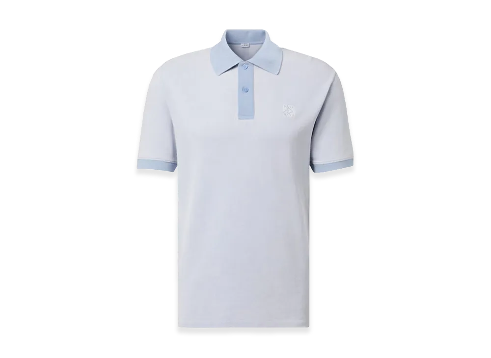 LOEWE Cotton Pique Polo Shirt "Light Blue"