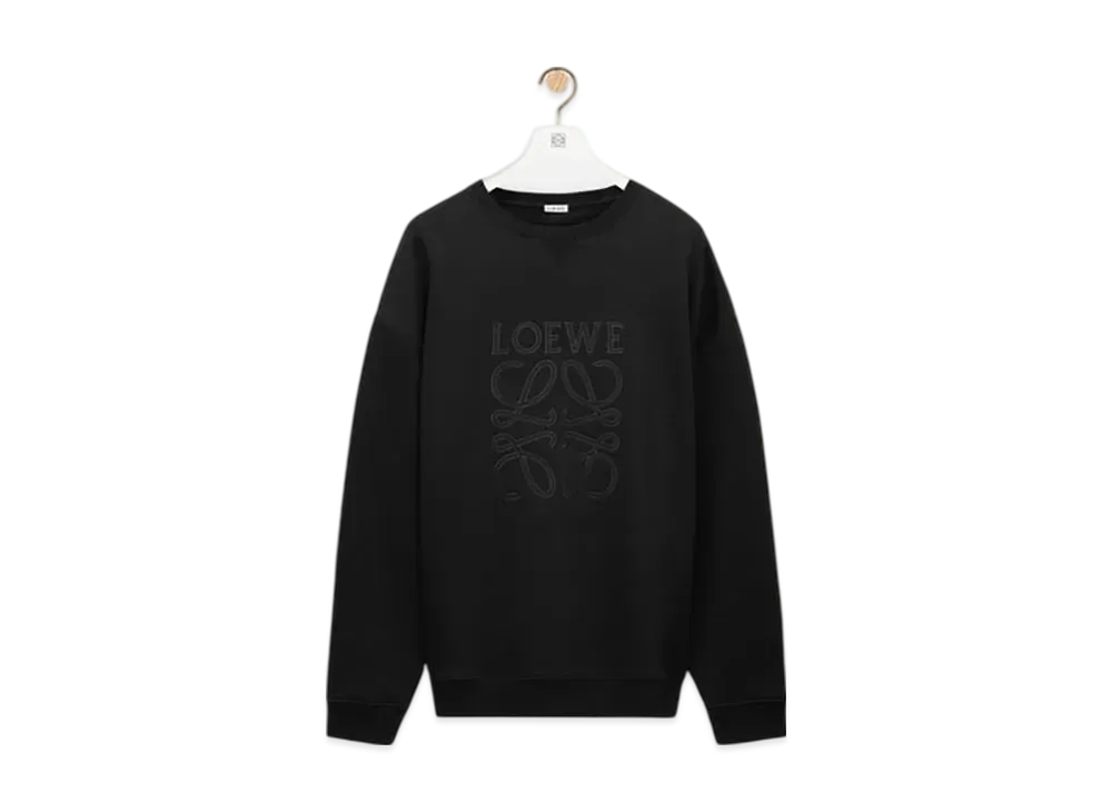 LOEWE Men's Regular Fit Sweatshirt in Cotton "Black"
