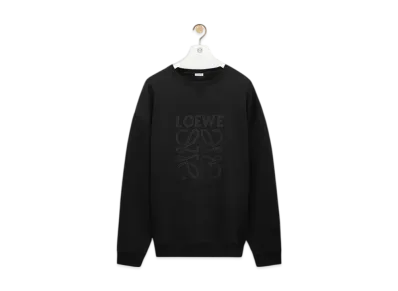LOEWE Men's Regular Fit Sweatshirt in Cotton "Black"