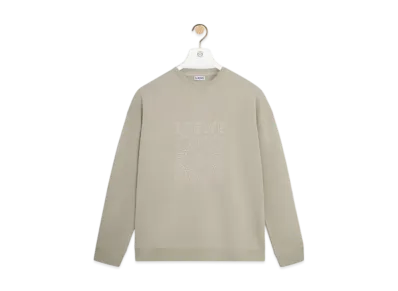 LOEWE Men's Regular Fit Sweatshirt in Cotton "Dark Beige"