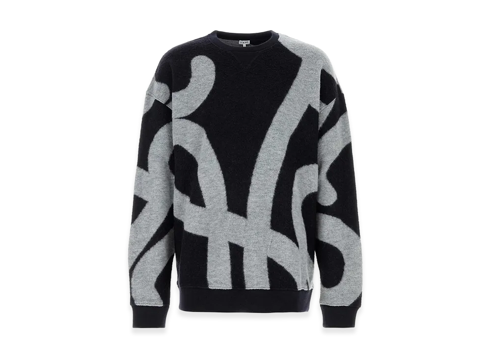 LOEWE Embroidered Wool Blend Sweatshirt "Printed"
