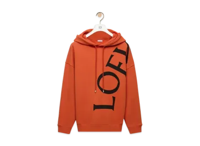LOEWE Men's Relaxed Fit Hoodie in Cotton "Dark Orange"