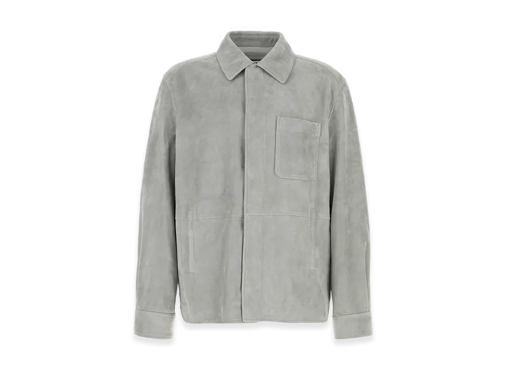 LOEWE Light Grey Suede Jacket "Grey"