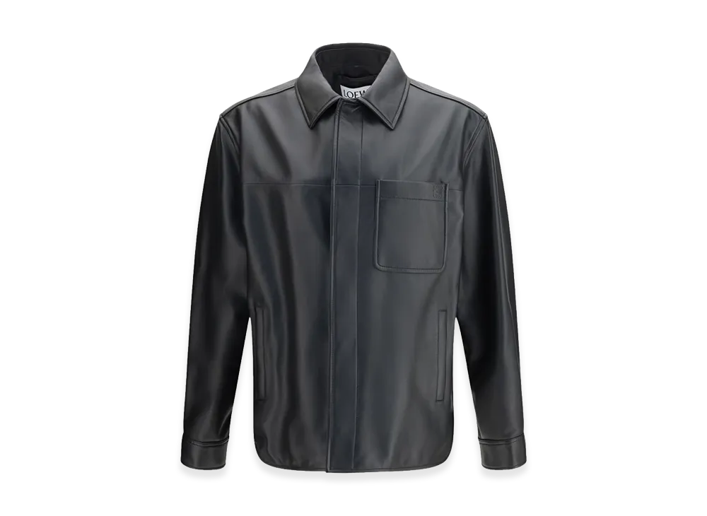 LOEWE Nappa Leather Overshirt "Black"