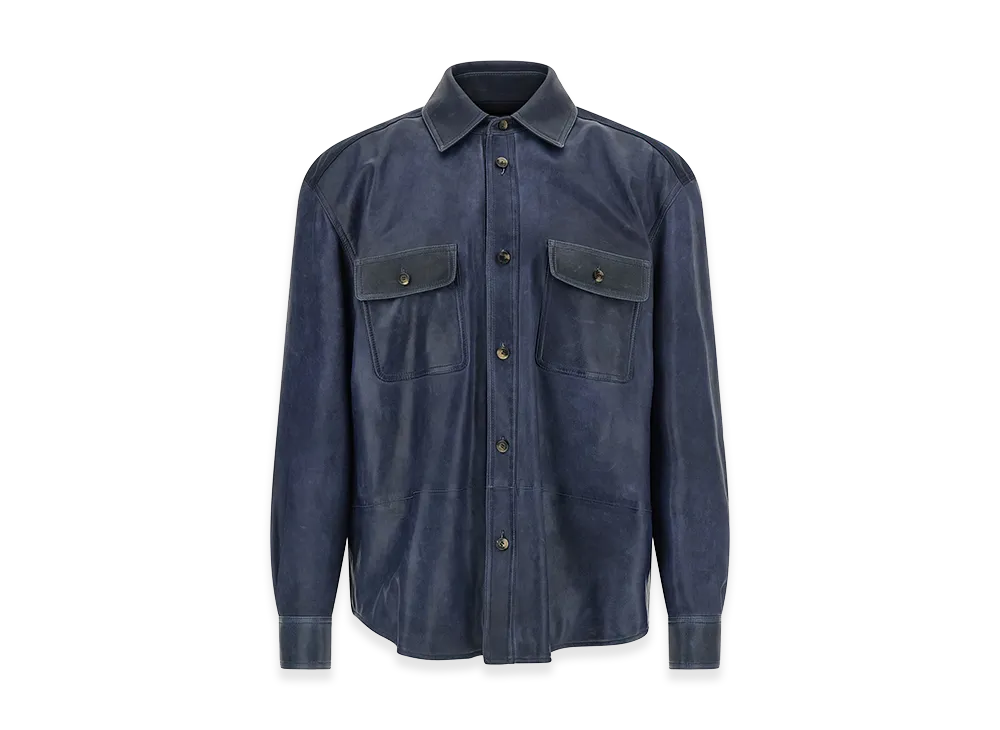 LOEWE Lambskin Shirt Jacket "Blue"