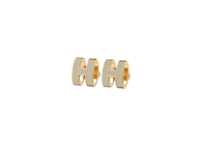 Hermes Pop H Earrings "Gold/Marron Glace"