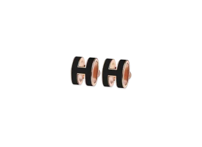 Hermes Pop H Earrings "Rose Gold/Noir"