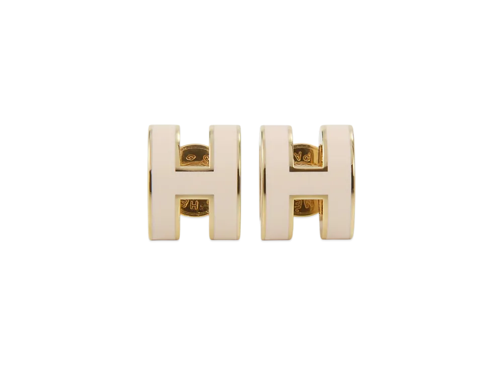Hermes Pop H Mini Earrings "Rose Eglantine"