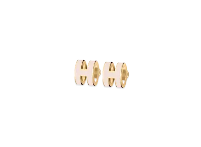 Hermes Mini Pop H Earrings "Gold/Rose Dragee"
