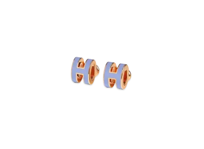 Hermes Mini Pop H Earrings "Rose Gold/Lilas"