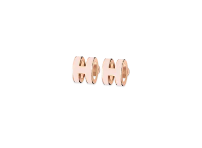 Hermes Mini Pop H Earrings "Rose Gold/Rose Dragee"