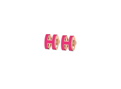 Hermes Mini Pop H Earrings "Rose Gold/Rose Extreme"