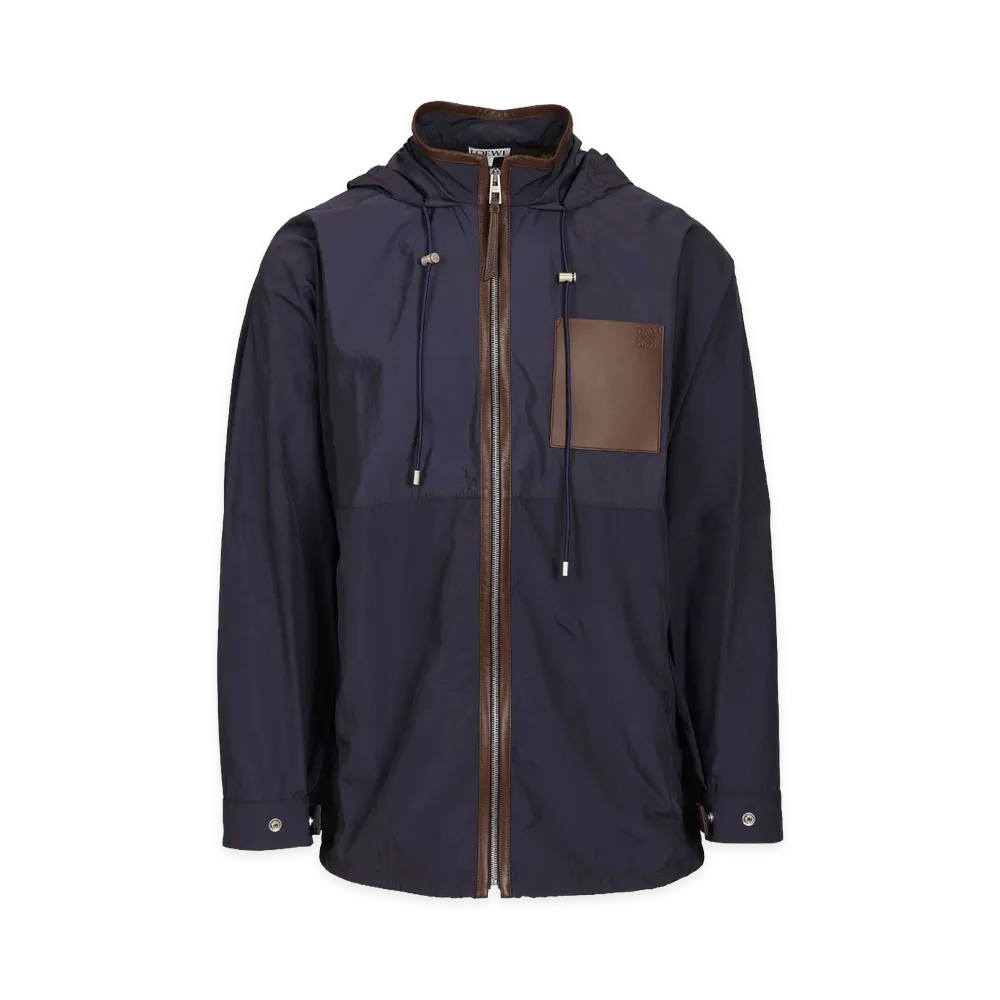 LOEWE Hooded Jacket In Technical Fabric "Navy"