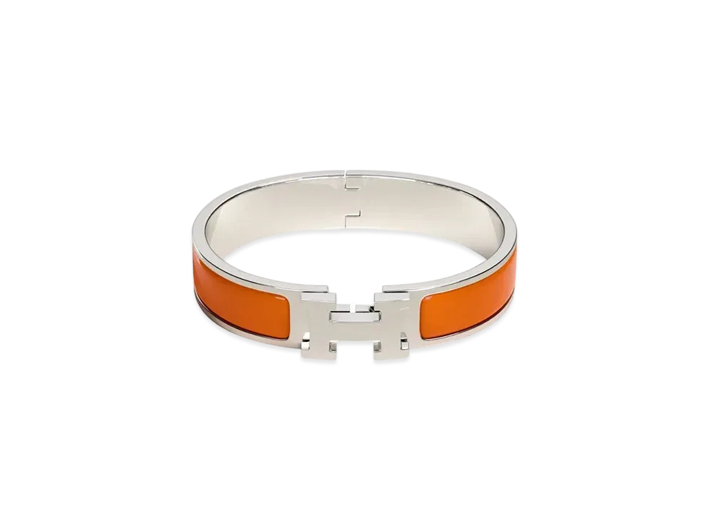 Hermes Clic H Bracelet "Palladium/Orange"