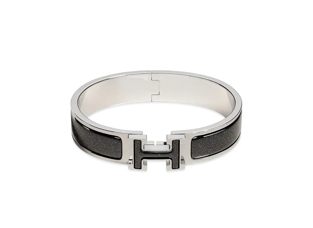正規品 HERMES エナメルブレスレット クリックH ブルー エルメス