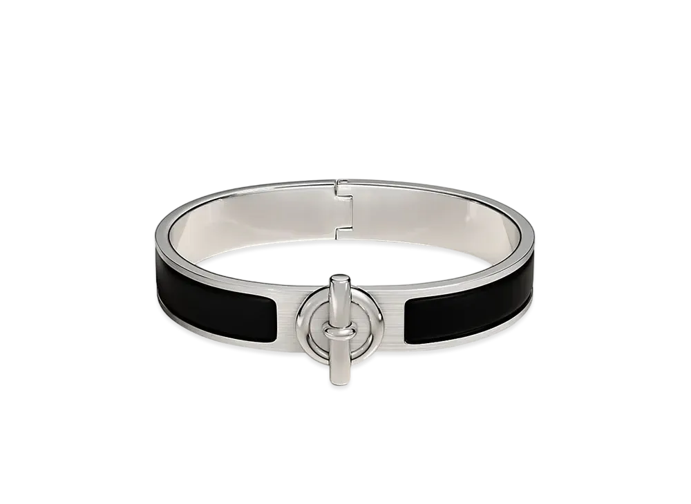 Hermes Clic Glenan Bracelet "Noir Mat/Palladium"
