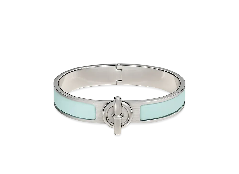 Hermes Clic Glenan Bracelet "Bleu Glacier Mat/Palladium"