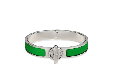 Hermes Clic Glenan Bracelet "Vert Comics Mat/Palladium"