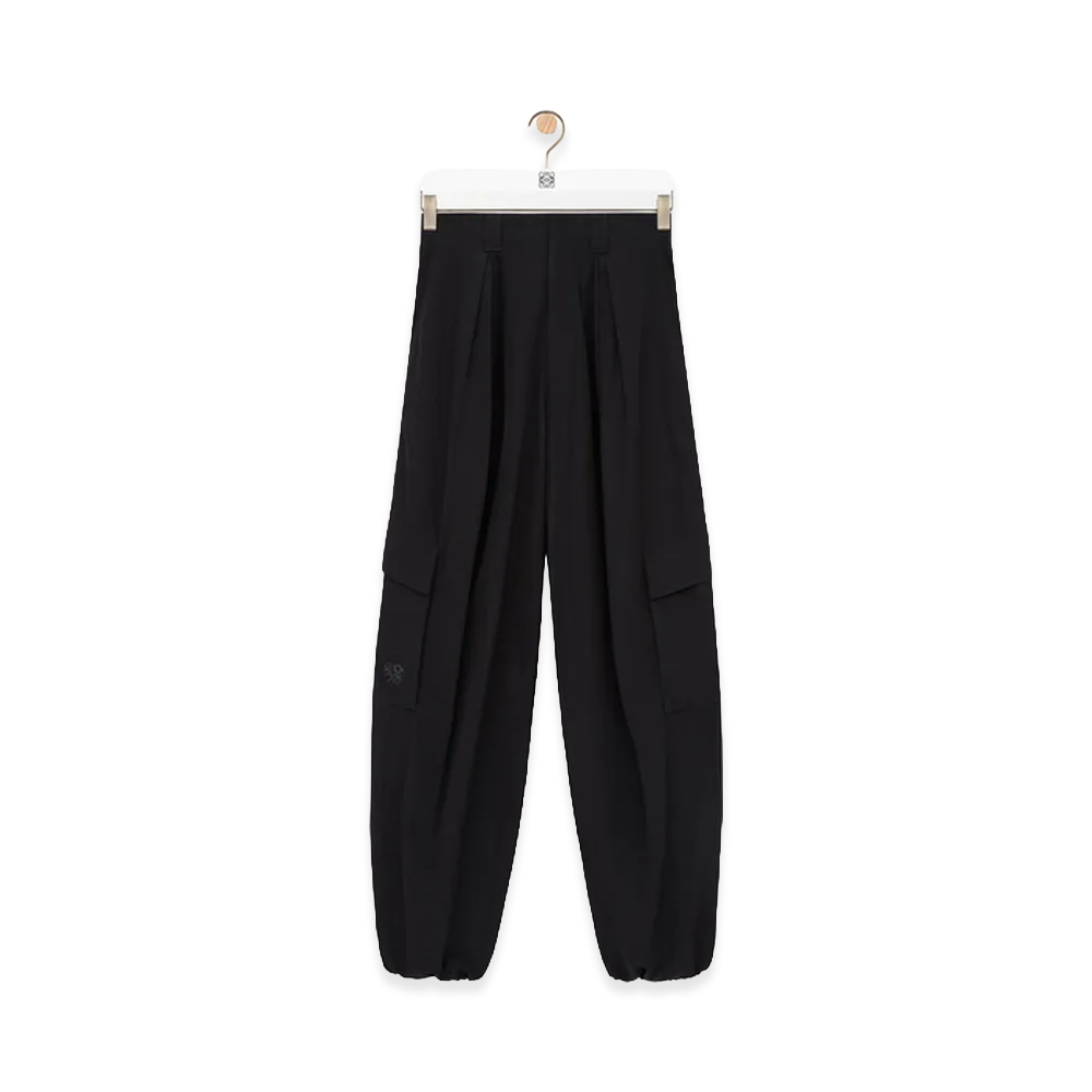LOEWE x On Pleated Cargo Trousers (Technical Shell) "Black"