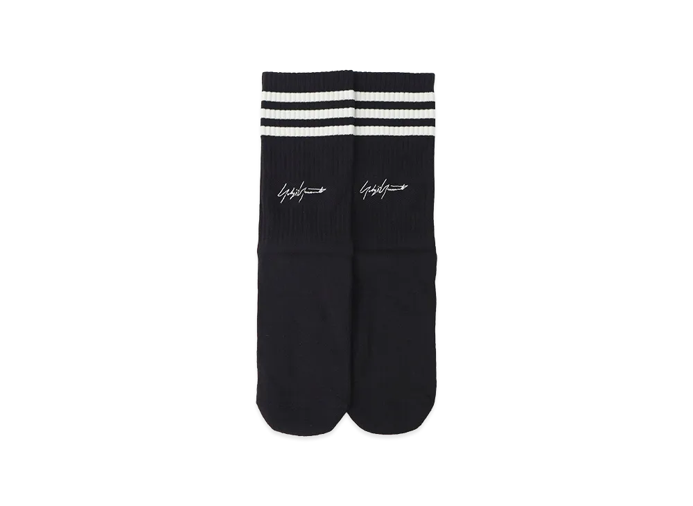 Yohji Yamamoto x Y-3 KURO 3Stripes Socks "Black"