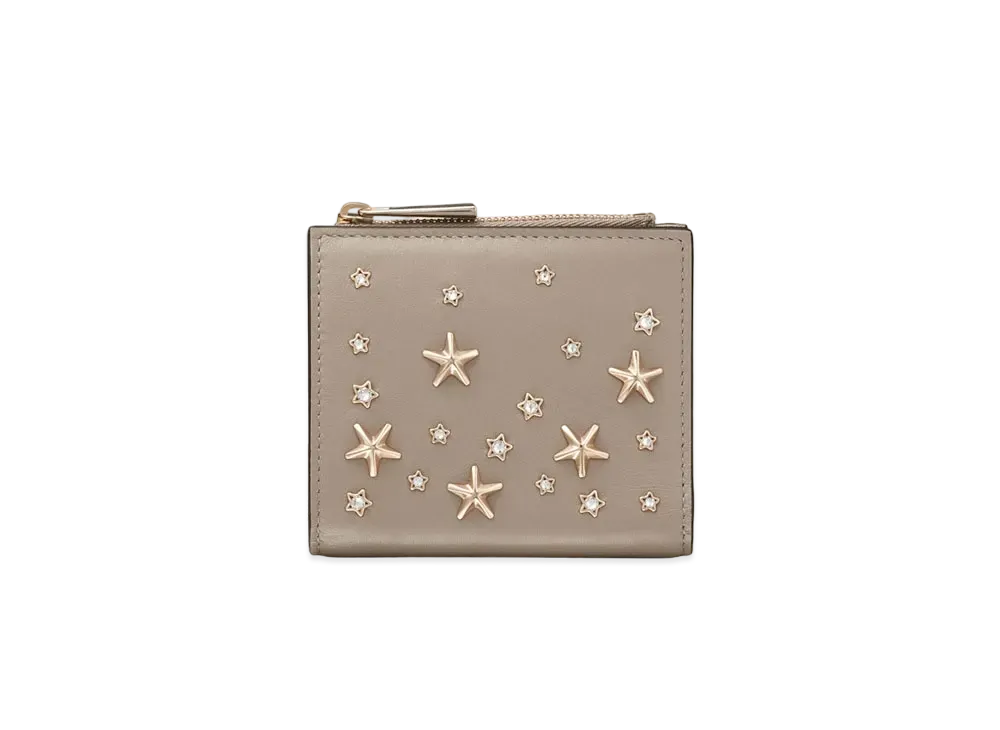 Jimmy Choo Honey Leather Wallet "Taupe/Light Gold"