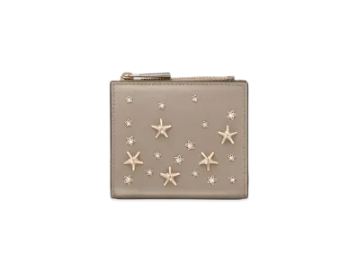 Jimmy Choo Honey Leather Wallet "Taupe/Light Gold"