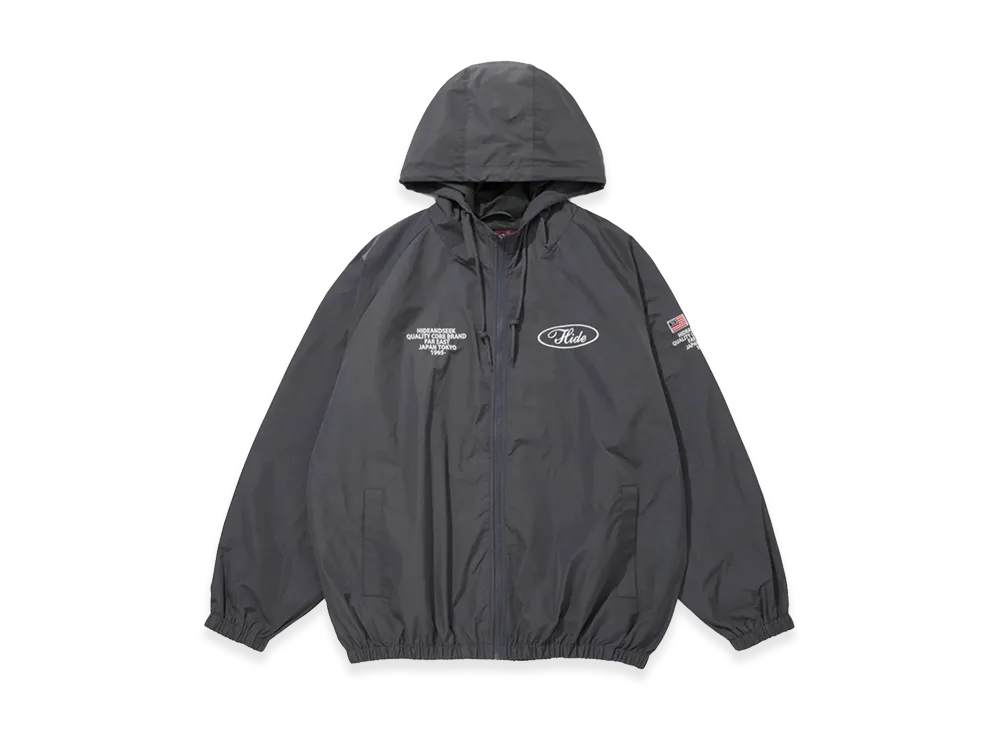 Hide and Seek Nylon Zip Hooded Jacket(26SS) "Charcoal Grey"