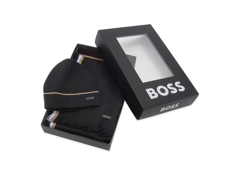 HUGO BOSS Beanie Scarf "Black"