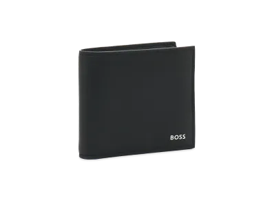 HUGO BOSS Silver Foil Logo Bi-Fold Wallet "Black"