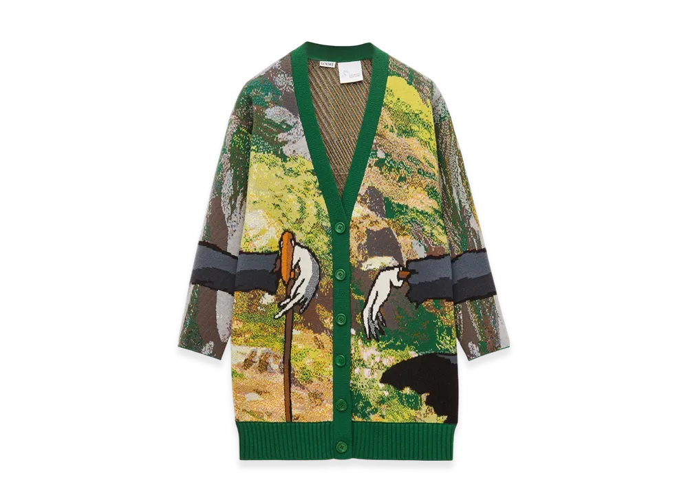 LOEWE x Howl's Moving Castle Turnip Head Cardigan in Wool "Green/Multicolor"