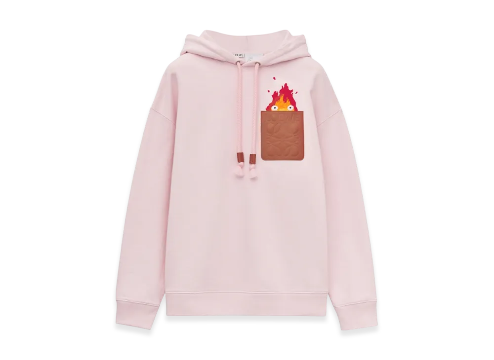 LOEWE x Howl's Moving Castle Calcifer Leather Patch in Cotton "Chalk"