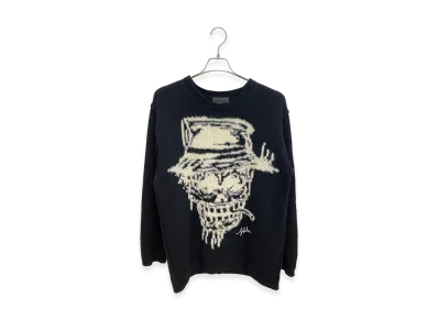 Yohji Yamamoto POUR HOMME x Yuka Asakura Skull Graphic Pullover Intarsia knit "Black"