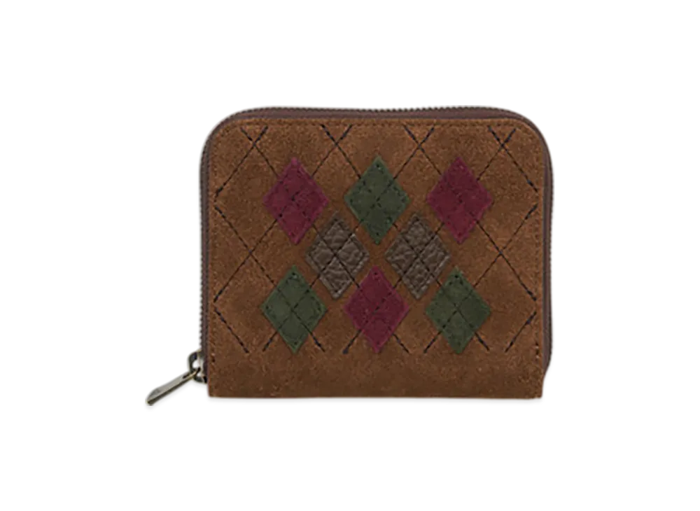 Hender Scheme Argyle Square Zip Purse "Argyle Brown"