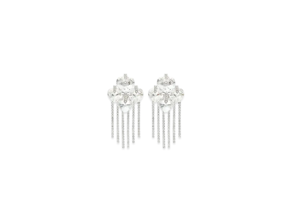 Jimmy Choo Heart Drop Earring "Silver/Crystal"