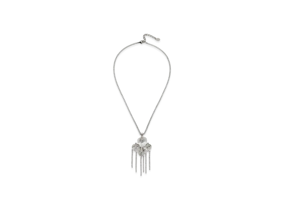 Jimmy Choo Heart Drop Necklace "Silver/Crystal"
