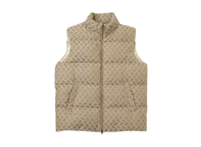 Herno Allover Monogram Polyester Cotton Down Vest "Beige" PI001200U