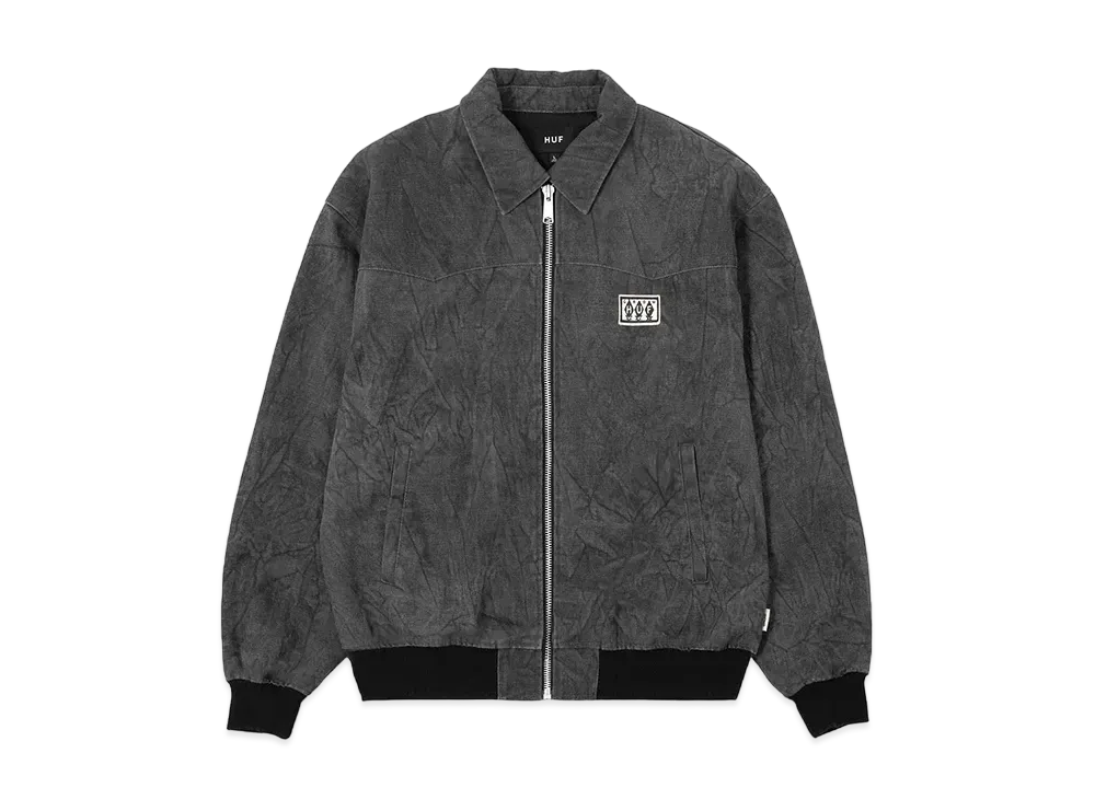 HUF Hemp Fold Collar Zip Jacket "Black"